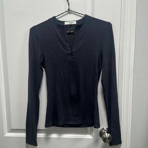 Joah Brown fitted blue grey shirt